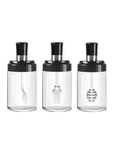 Spice Jar with Different Spoon Caps Sealed Seasoning Bottle – Glass, Airtight, Versatile | Perfect for Salt, Sugar, Pepper, Oil Storage