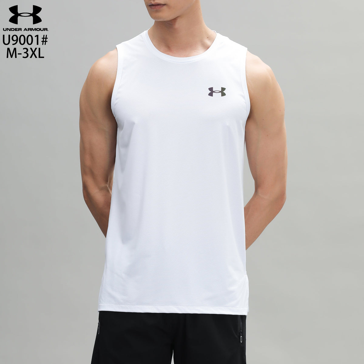 Men's Under Armour Imported Replica HeatGear Sleeveless – White – Breathable, Lightweight, Comfortable – Activewear | Designed for Maximum Mobility