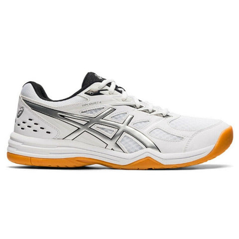 Asics UPCOURT 4 – White/Pure Silver For Men – Lightweight, Cushioned, Supportive – Perfect for Court Sports