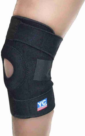 YC Open Patella Knee Support - Single, Adjustable Fit for Optimal Compression and Comfort