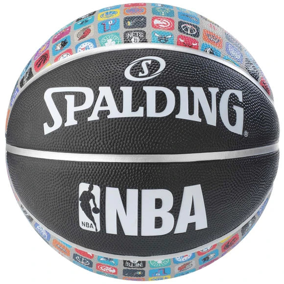 Spalding® NBA Logo Icon Outdoor Basketball – Durable, Grip-Friendly, Weather-Resistant – Outdoor Sports | Ideal for Street and Park Play