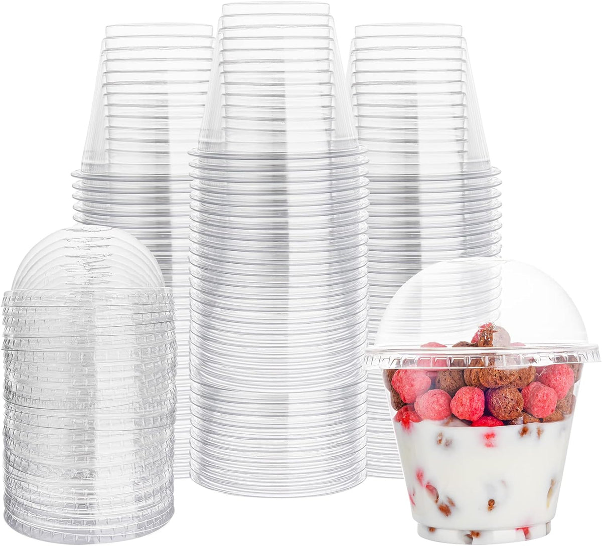 Plastic Cup with Dom Lid – 12 Oz Plastic Cup with Lid – Disposable Cups and Glasses | Disposables