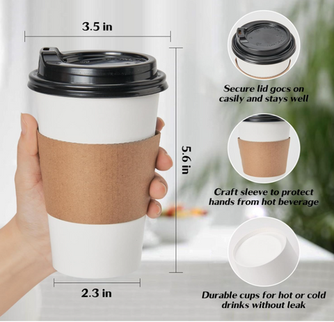 Coffee Cups White – 12 Oz White Coffee Disposable Cups – Disposable Cups and Glasses | Disposables