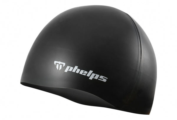 Michael Phelps Classic Silicone Swim Cap - Black, Durable and UV-Protected Silicone Cap for Everyday Swimming