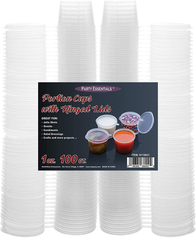 Sauce Cups – 1 Oz Pack of Plastic Disposable Sauce Cups | Perfect for Sauces, Dips & Condiments