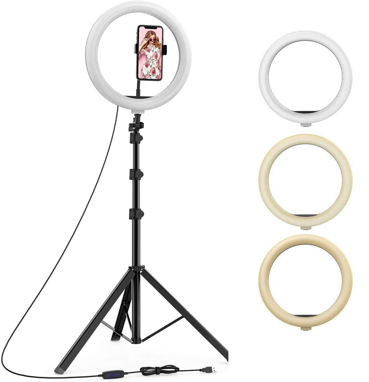 Ring Light in Three Different Modes 26cm – Adjustable Lighting, Compact Size, Multiple Modes – Ring Light | Perfect for Photography and Video