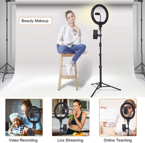 Ring Light in Three Different Modes 26cm – Adjustable Lighting, Compact Size, Multiple Modes – Ring Light | Perfect for Photography and Video