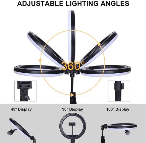 Ring Light in Three Different Modes 26cm – Adjustable Lighting, Compact Size, Multiple Modes – Ring Light | Perfect for Photography and Video