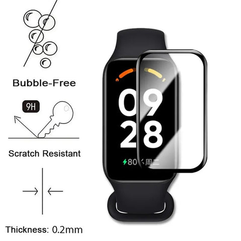 3D Soft Screen Protector for Xiaomi Mi Band 8 Active – Pack of 2 – Flexible Protection, Scratch-Resistant, Easy to Apply | Essential for Xiaomi Mi Band 8 Active