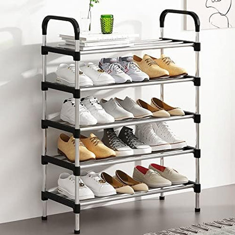 Stainless Steel 4/5/6 Layers Shoe Rack – Durable Stainless Steel, Multi-Layer Design, Space Efficient – Closet Organizer | Perfect for Storing Multiple Pairs of Shoes