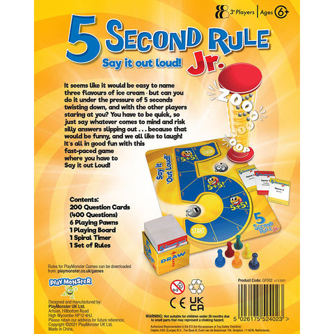 Interplay 5 Second Rule Jr. – Fast Thinking, Family Fun, 3-6 Players – Party Game | Hilarious Quick Reactions