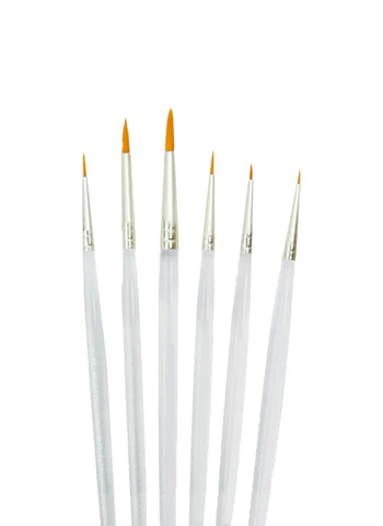 Transparent Stick Round Art Brush 6 Pcs Set – Perfect for Oil Painting & Acrylic Paint | Blending Brushes for School & DIY Crafts