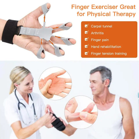 Sonecs Finger Gripper - Silicone Finger Trainer for Strength and Mobility, Ideal for Sports, with Multiple Resistance Levels