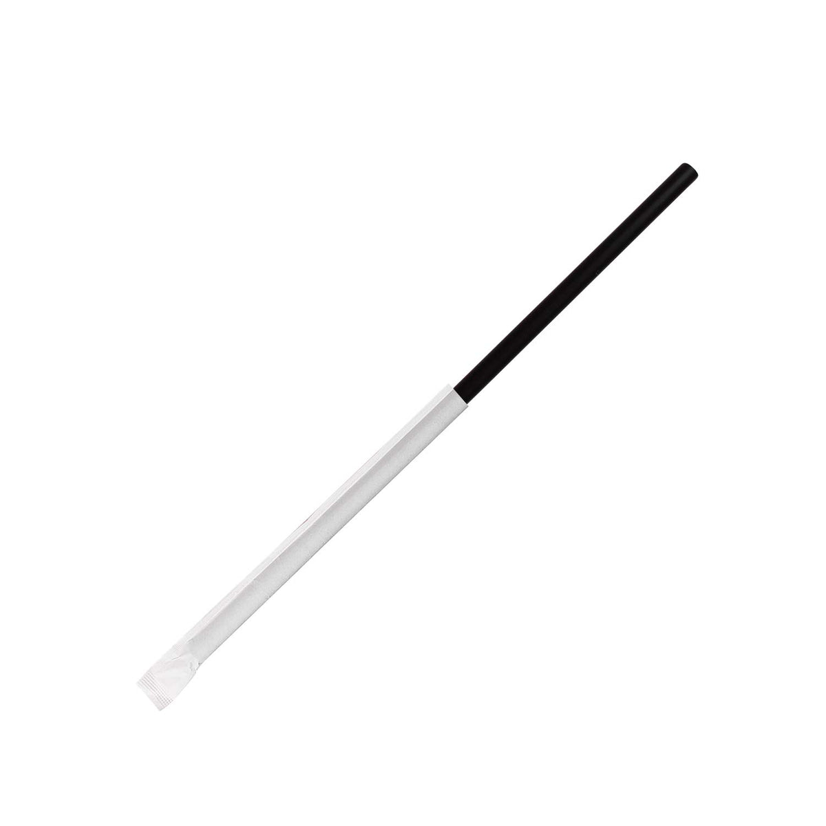 Paper Wrapped Straws 8mm 4-Layer Black – Durable, Wrapped for Cleanliness, Stylish Black Color – Biodegradable Disposable Cutlery | Ideal for Events