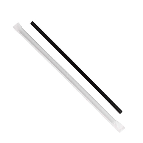 Paper Wrapped Straws 8mm 4-Layer Black – Durable, Wrapped for Cleanliness, Stylish Black Color – Biodegradable Disposable Cutlery | Ideal for Events