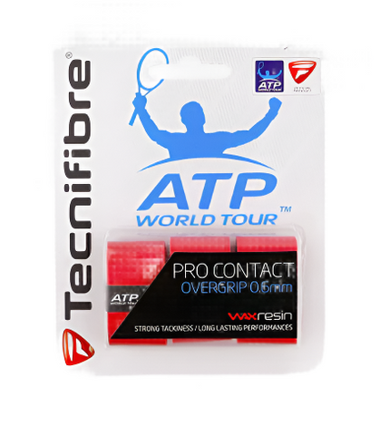 Tecnifibre Contact Pro Red – Racket Overgrip – Comfortable, Sweat Absorbent, Long-Lasting – Ideal for Tennis and Squash