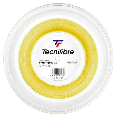 Tecnifibre Synthetic Reel Yellow – 200m, Durable, High-Tensile Strength – Ideal for Advanced Players