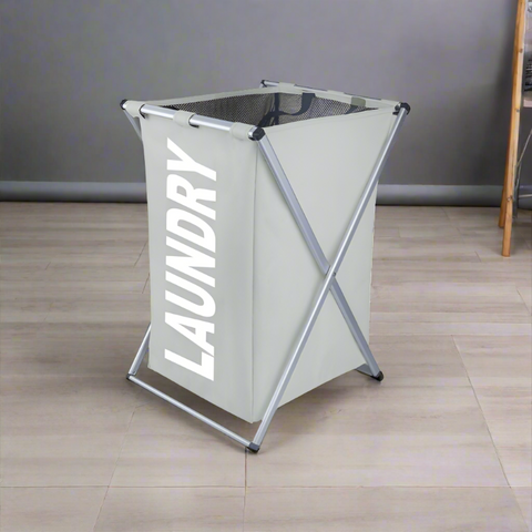 AJF Foldable Laundry Hamper – Metal Frame – 30 L x 35 W x 50 H cm – Laundry Baskets | Home & Kitchen