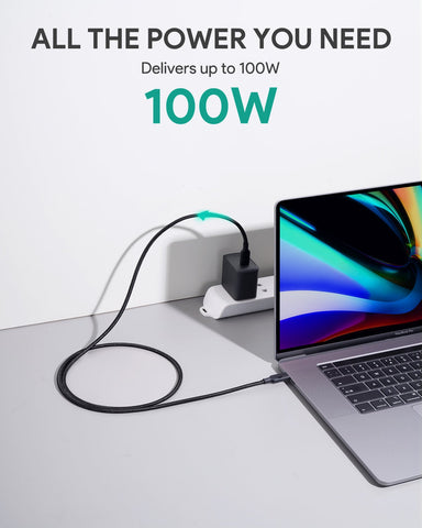 Aukey CB-CD21 Gen2 E Marker PD 100W USB 3.1 Type C To Type C Cable 1.2M – 100W Power Delivery, E Marker, 1.2 Meter Length – Chargers & Cables | Ideal for High-Power Devices
