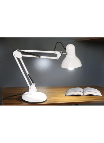 Adjustable Study Table Desk Lamp – Black Color, 2ft Flexible Metal Swing Arm, 360° Rotation, E27 Eye Protection | Ideal for Bedroom, Office, and Reading