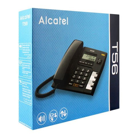 Alcatel T56 EX Corded Landline Telephone, Black – Classic Design, Reliable Performance, Easy-to-Use – Landline Phones | Durable Corded Phone