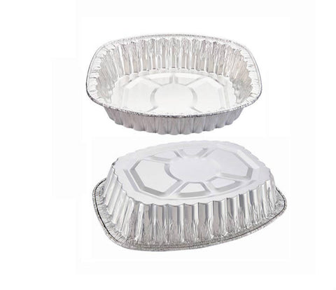 Aluminum Disposable Oval Pan with Lid – Durable Oval Aluminum Pan with Lid – Disposable Food Packaging | Disposables