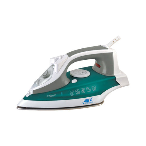 Anex 1025 Steam Iron – 2200W Powerful Iron with Adjustable Thermostatic & Swivel Control, Easy Fill Water Entrance – Garment Care