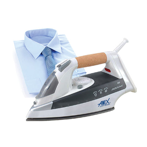 Anex 1022 Steam Iron – 2200W Power, Easy Fill Water Entrance, Adjustable Thermostatic Control – Garment Care