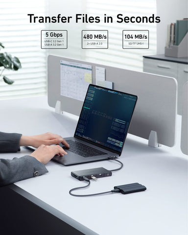 Anker 552 USB-C Hub – 9-in-1 USB-C Hub with 4K HDMI (Model: A8373H11) – USB Hub | Electronics