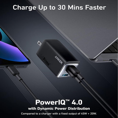 Anker 735 Charger GaNPrime 65W – High Power Output, Compact Design, GaN Technology – Chargers & Cables | Ideal for Efficient Charging