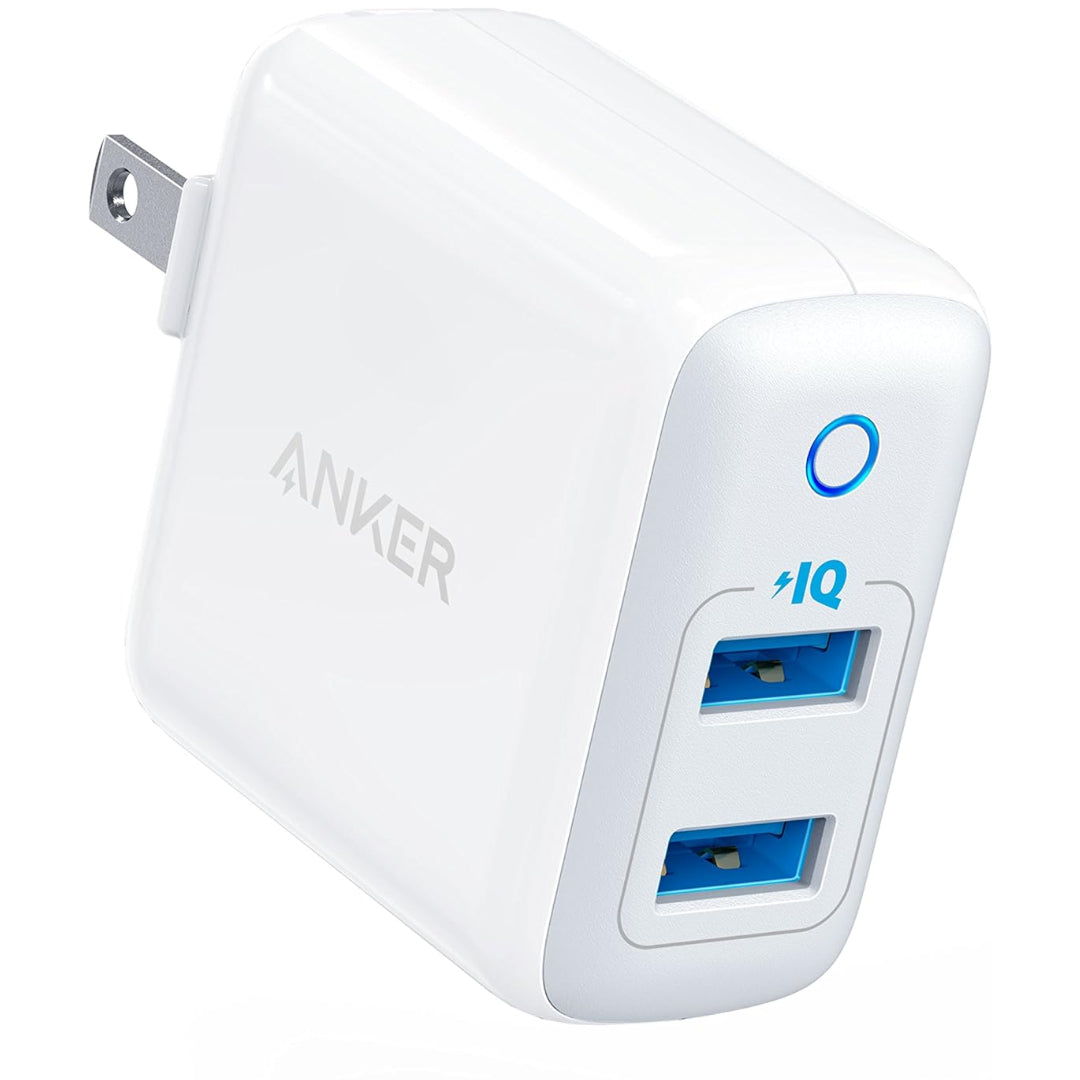 Anker PowerPort II with 2 PIQ Wall Charger – Dual Ports, High-Speed Charging, Compact Design – Chargers & Cables | Ideal for Fast Charging Needs