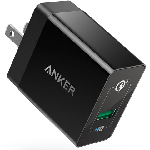 Anker PowerPort+ 1 Quick Charge 3.0 With USB-C Cable 3ft BLACK – Fast Charging, Includes USB-C Cable, Compact Design – Chargers & Cables | Ideal for Quick Power Delivery