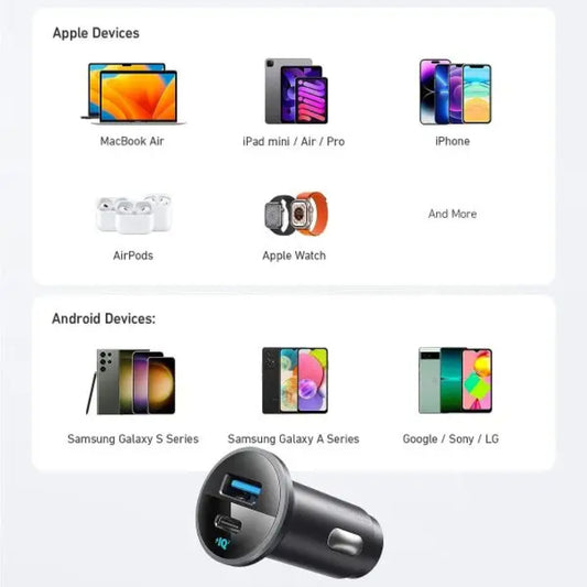 Anker 323 Car Charger USB-C & USB-A 2-Port A2735G11/H11