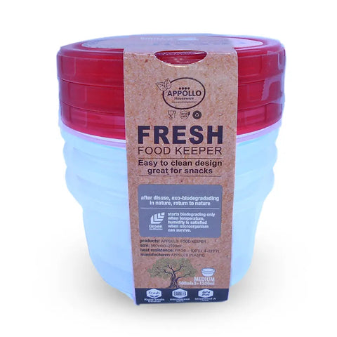 Apollo Fresh Food Containers (Pack of 6) – Airtight Seal, BPA-Free, Leak-Proof – Perfect for Everyday Use and Portion Control