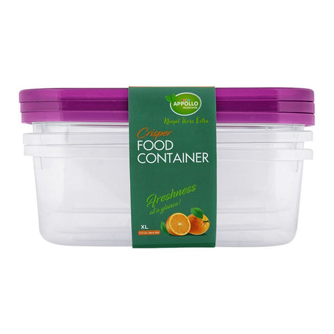 Appollo Crisper Food Containers – 3-Piece Sets in Various Sizes and Colors for Spacious, Airtight, and Stackable Food Storage Solutions