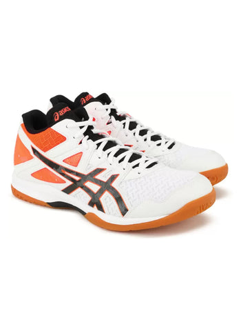 Asics GEL-TASK MT 2 Indoor Court Shoes For Men – White/Shocking Orange – Durable, Supportive, Stylish – Ideal for Indoor Sports