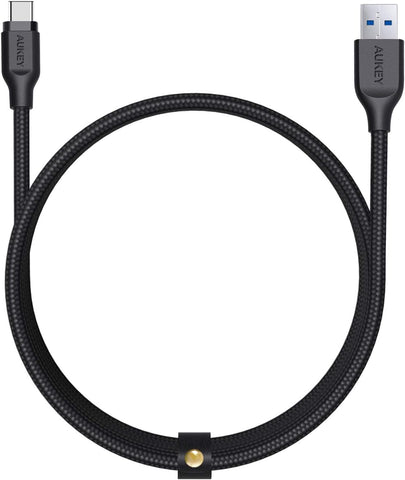 Aukey Braided Nylon USB 3.1 Gen 1 A to C Cable 3.95ft – Durable Braided Nylon, USB 3.1 Gen 1, 3.95 Feet Length – Chargers & Cables | Ideal for High-Speed Data Transfer