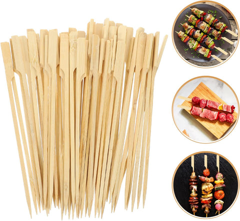 BBQ Kabob Skewers 50Pcs – Biodegradable Wooden Skewers for Grilling and Barbecuing