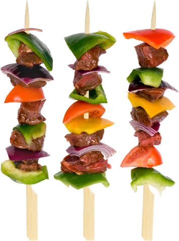 BBQ Kabob Skewers 50Pcs – Biodegradable Wooden Skewers for Grilling and Barbecuing