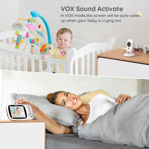 BOIFUN Eco-Friendly Video Baby Monitor with Night Vision – No WiFi Needed, Equipped with ECO VOX Mode