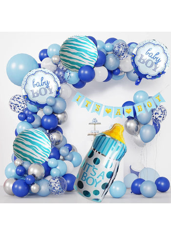 Baby Boy 5 Pcs Balloons Set. Includes Assorted Designs, Easy to Inflate | Perfect for Baby Showers & Birthday Parties