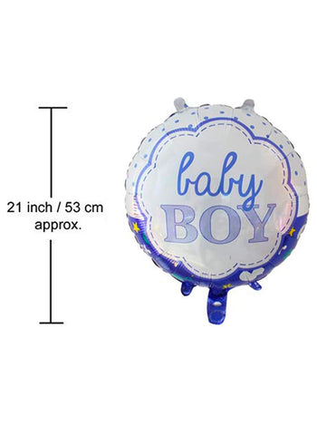 Baby Boy 5 Pcs Balloons Set. Includes Assorted Designs, Easy to Inflate | Perfect for Baby Showers & Birthday Parties