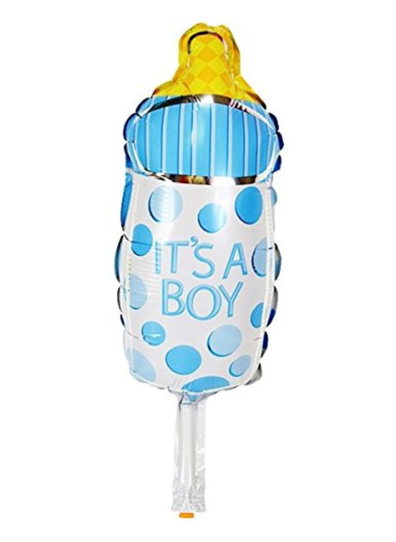 Baby Boy Bottle Foil Balloon Set Pack of 5. Unique Design, Durable Foil Material | Ideal for Baby Showers