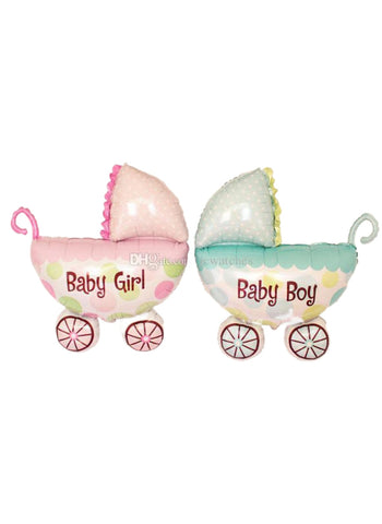 Baby Boy / Girl Cart Shaped Foil Balloon. Creative & Fun, Ideal for Baby Celebrations | Durable & Easy to Use