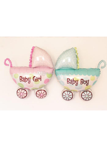 Baby Boy / Girl Cart Shaped Foil Balloon. Creative & Fun, Ideal for Baby Celebrations | Durable & Easy to Use