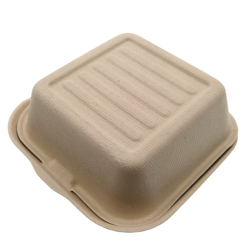 Bagasse Bento Box & Lunch Box 50Pcs– Eco-Friendly Bagasse, Secure Closure, Ideal for Cake and Lunch – Disposable Food Packaging | Perfect for Sustainable Use