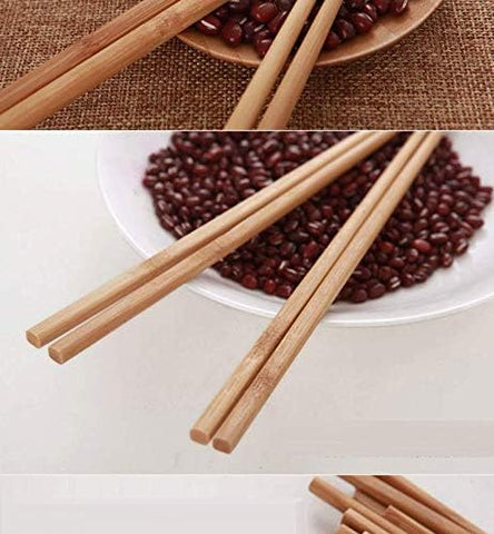 Bamboo Chopsticks 20Pcs– Eco-Friendly Bamboo, Traditional Design, Reusable – Wooden Cutlery | Ideal for Asian Cuisine