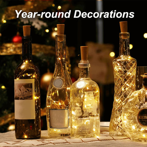 Bar LED Wine Bottle Cork 2 Meters String Lights – LED Light, 2 Meters Length, Cork Design – String Lights | Ideal for Wine Bottle Decoration