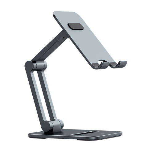 Baseus Desktop Biaxial Foldable Metal Stand for Phones Grey – Foldable Design, Biaxial Adjustment, Grey Finish – Phone & Tablet | Ideal for Comfortable Viewing