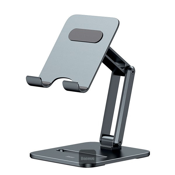 Baseus Desktop Biaxial Foldable Metal Stand for Tablets Grey – Foldable Design, Biaxial Adjustment, Grey Finish – Phone & Tablet | Ideal for Comfortable Viewing